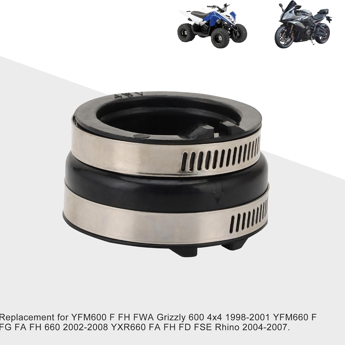 GOOFIT Carburetor Intake Manifold Pipe Replacement for YFM600 F FH FWA Grizzly 600 4x4 1998-2001  YFM660 F FG FA FH 660 2002-2008  YXR660 FA FH FD FSE Rhino 2004-2007