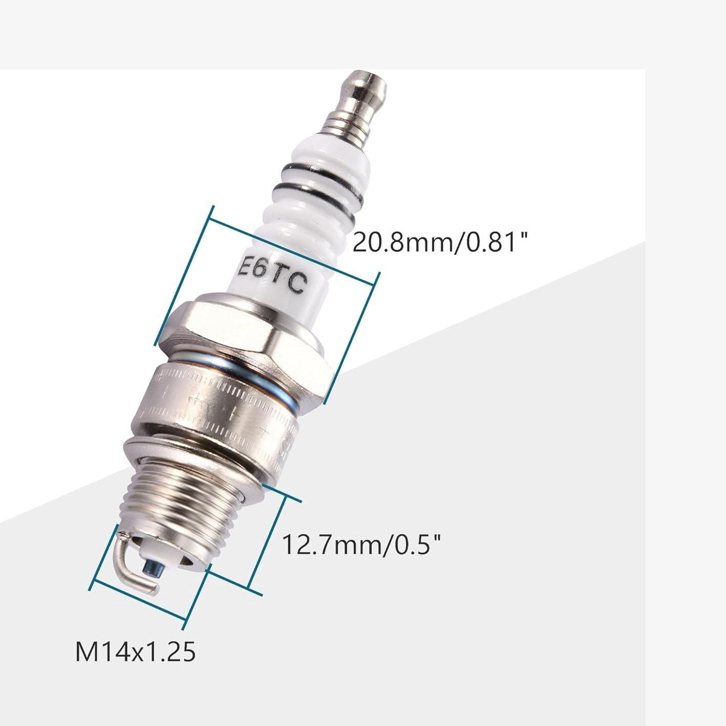 GOOFIT E6TC Spark Plug Replacement for 152F 154F 50cc 70cc 90cc 110cc Motorcycle ATV Go-karts Mini Bike 150cc Moped,Pack of 1