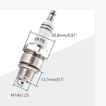 GOOFIT E6TC Spark Plug Replacement for 152F 154F 50cc 70cc 90cc 110cc Motorcycle ATV Go-karts Mini Bike 150cc Moped,Pack of 1