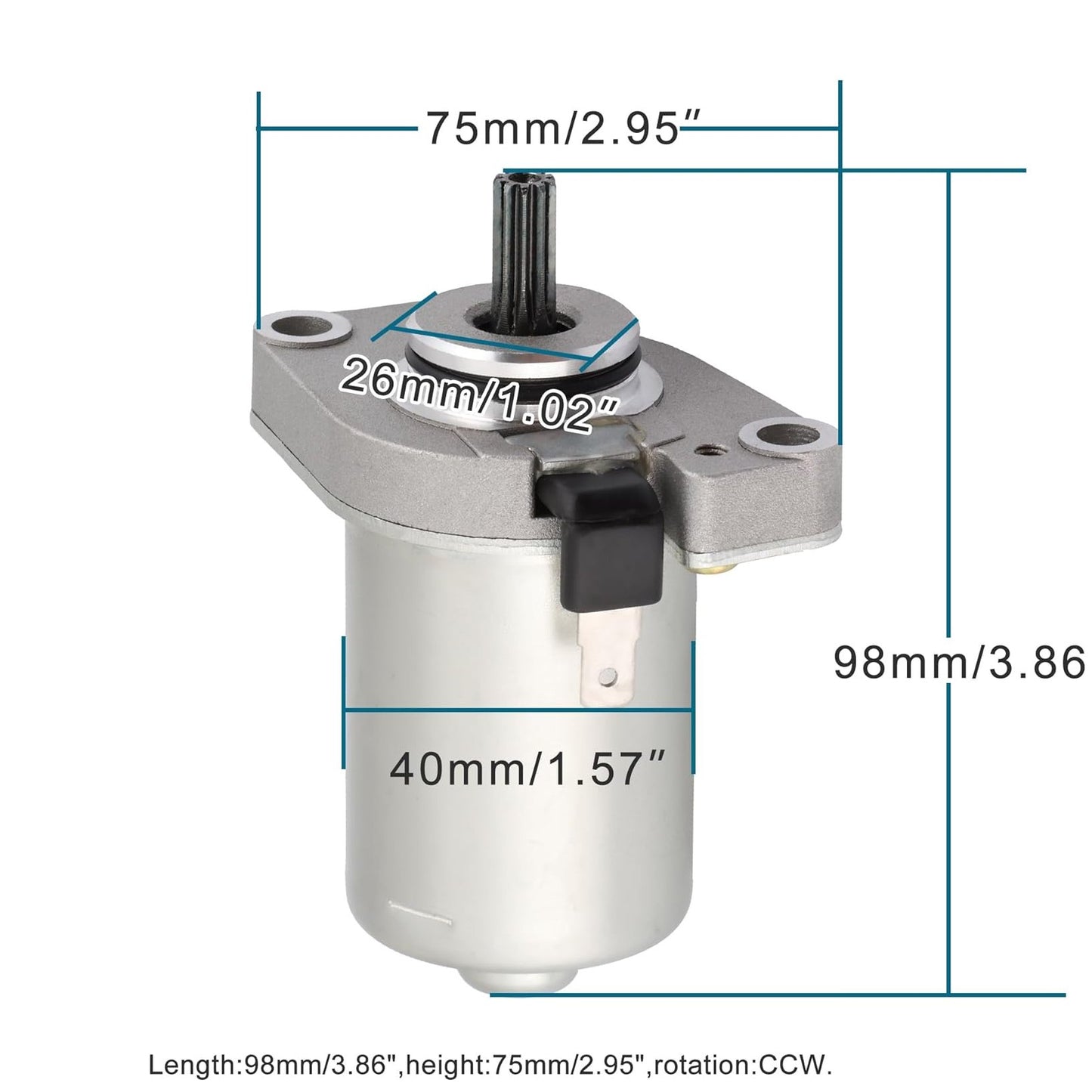 GOOFIT Electric Starter Start Motor Accessories Fit Engine Replacement for JOG-50 SCOOTERS SR 50 Superbike K2 50 DI-TECH 50CC 1997-2001 19240011A0 ATV