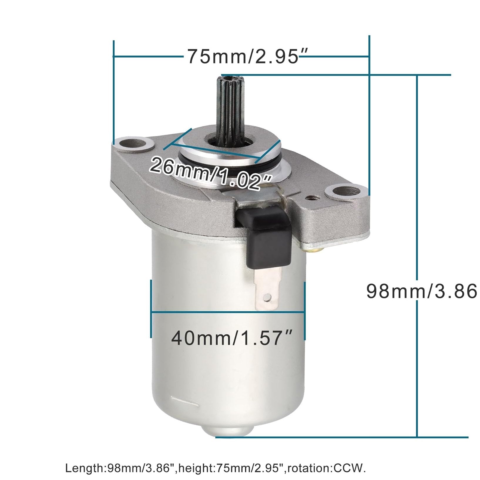GOOFIT Electric Starter Start Motor Accessories Fit Engine Replacement for JOG-50 SCOOTERS SR 50 Superbike K2 50 DI-TECH 50CC 1997-2001 19240011A0 ATV