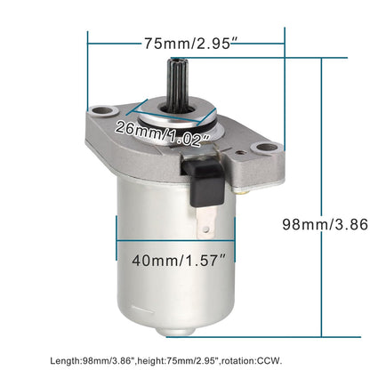 GOOFIT Electric Starter Start Motor Accessories Fit Engine Replacement for JOG-50 SCOOTERS SR 50 Superbike K2 50 DI-TECH 50CC 1997-2001 19240011A0 ATV
