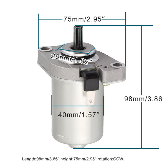 GOOFIT Electric Starter Start Motor Accessories Fit Engine Replacement for JOG-50 SCOOTERS SR 50 Superbike K2 50 DI-TECH 50CC 1997-2001 19240011A0 ATV