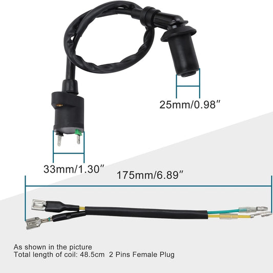 GOOFIT Female Plug Ignition Coil for GY6 50cc 70cc 90cc 125cc 150cc Engine Pit Quad ATV Dirt Bike Go Kart Buggy