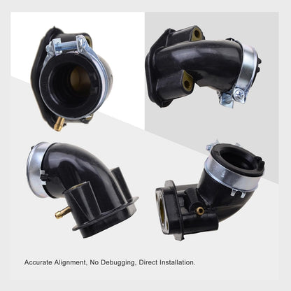 GOOFIT Fuel Filter 90 Degree Bent Intake Manifold Pipe with Intake Manifold Gasket Spacer Replacement for 50cc 70cc 90cc 110cc 125cc Taotao Roketa ATV Dirt Bike Go Kart 4 Wheeler