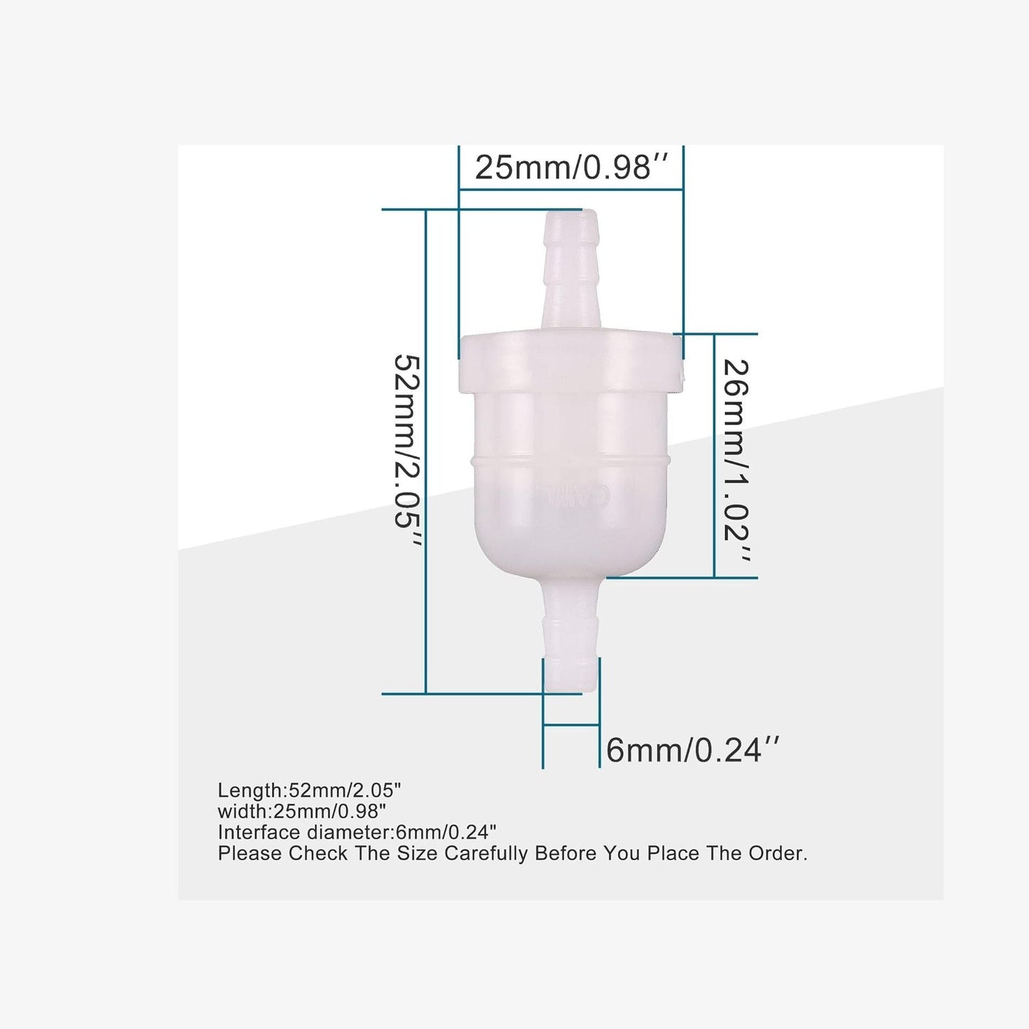 GOOFIT Fuel Filter for Chinese Made 50cc 70cc 90cc 100cc 110cc 125cc 150cc 200cc 250cc Atv Go-kart Dirt Bike Pocket Bike Scooter