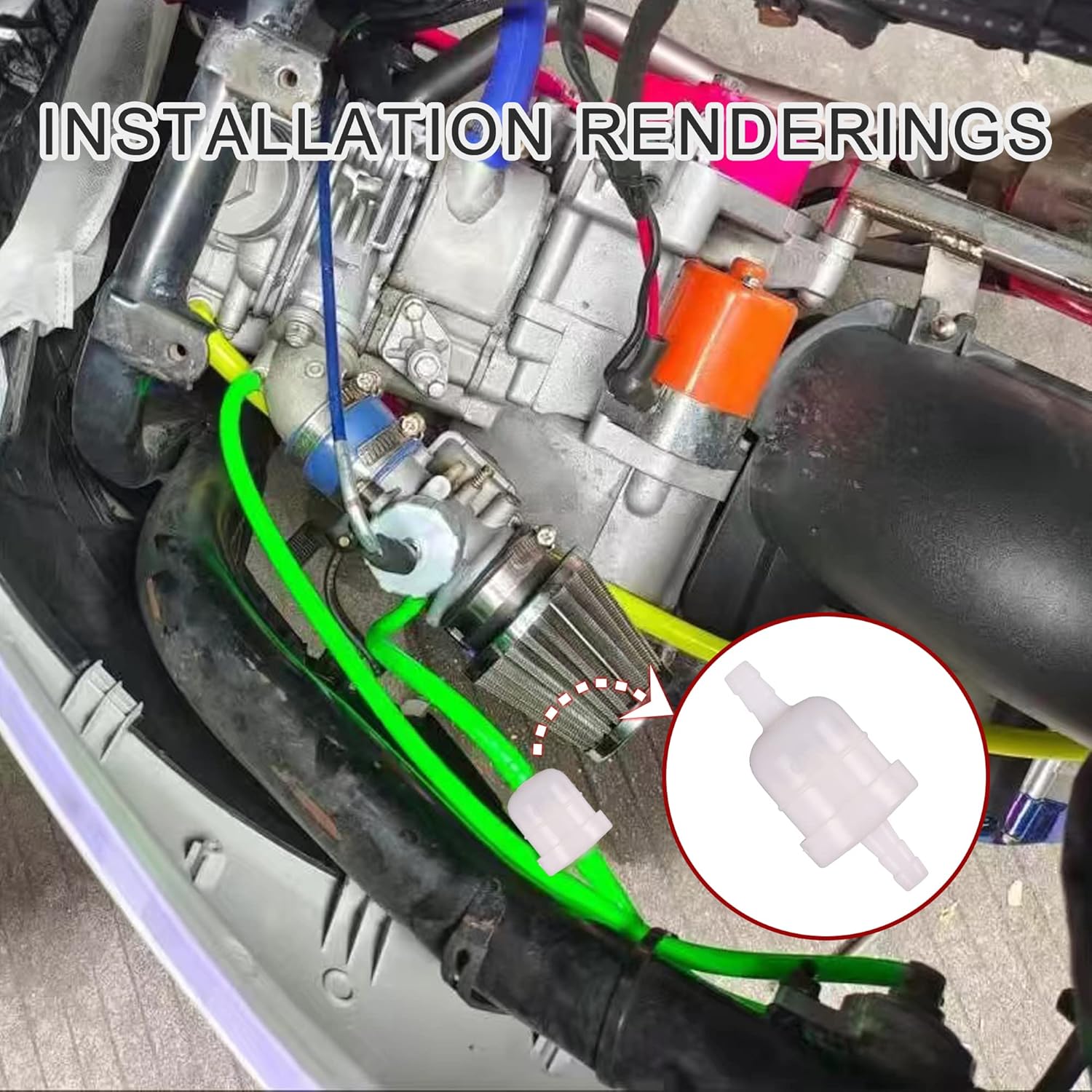 GOOFIT Fuel Filter for Chinese Made 50cc 70cc 90cc 100cc 110cc 125cc 150cc 200cc 250cc Atv Go-kart Dirt Bike Pocket Bike Scooter