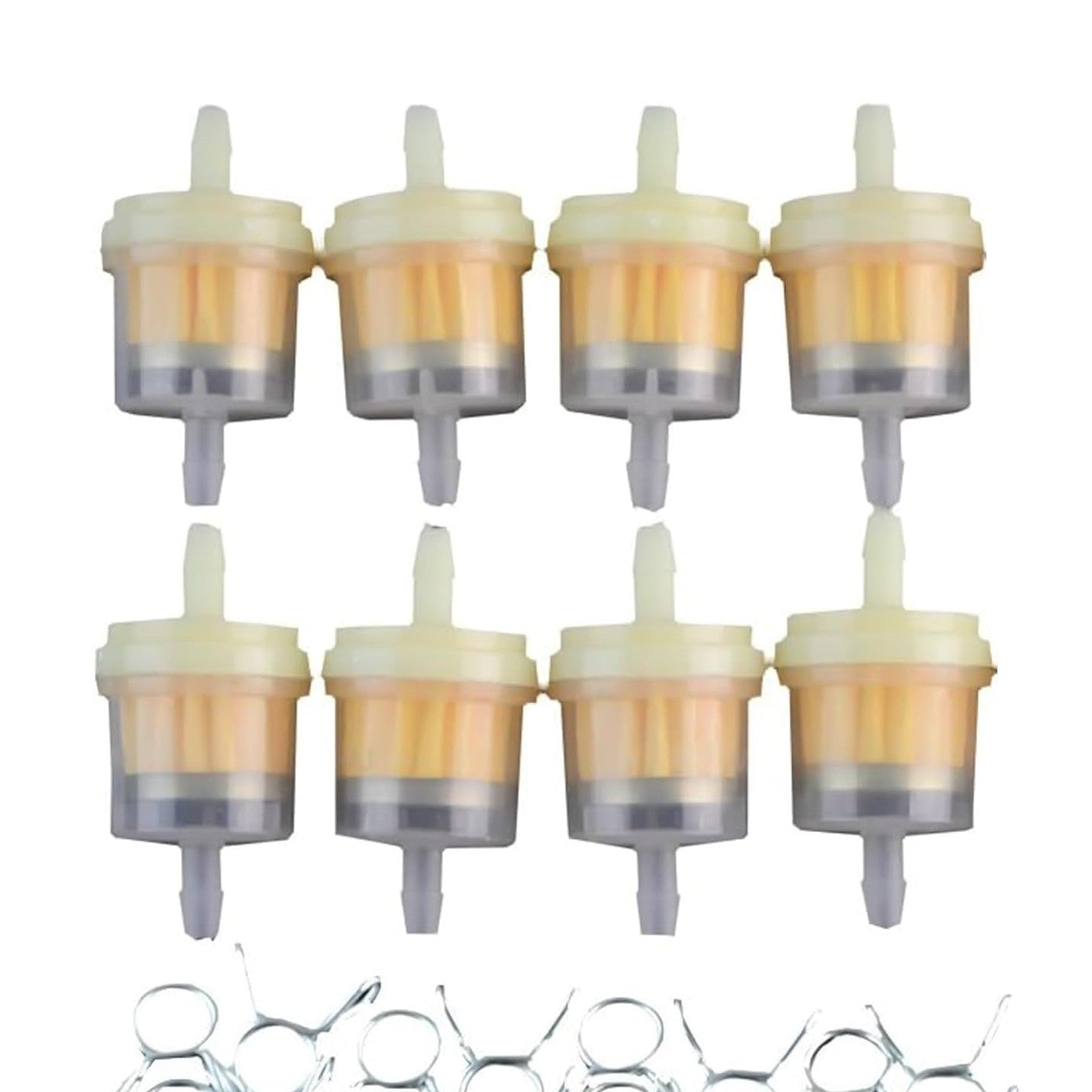 GOOFIT Fuel Filter with clips for Universal Motorcycle Scooter Dirt Bike Pack of 8
