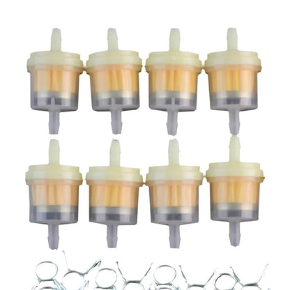 GOOFIT Fuel Filter with clips for Universal Motorcycle Scooter Dirt Bike Pack of 8