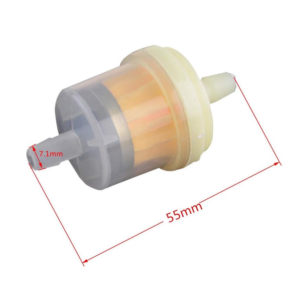 GOOFIT Fuel Filter with clips for Universal Motorcycle Scooter Dirt Bike Pack of 8