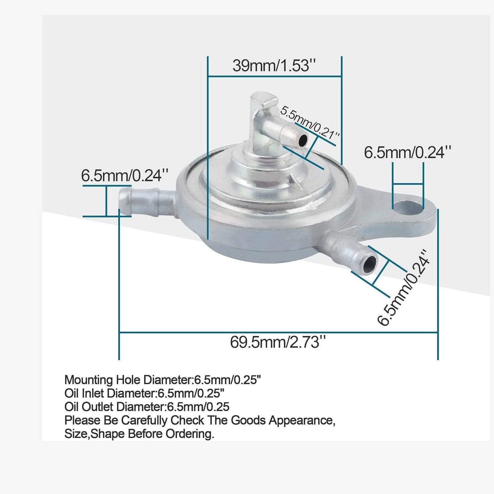 GOOFIT Fuel Pump Valve Vacuum Petcock Replacement for GY6 50cc 125cc 150cc Roketa Sunl Taotao Chinese ATV Scooter Go Kart