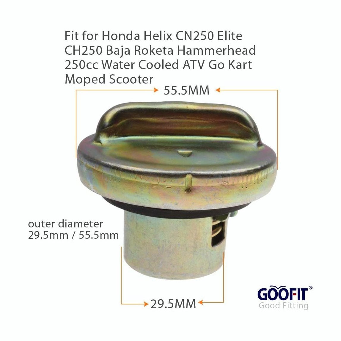 GOOFIT Gas Tank Cap Replacement for Helix CN250 Elite CH250 Baja Roketa 250cc Water Cooled ATV Go Kart Moped Scooter