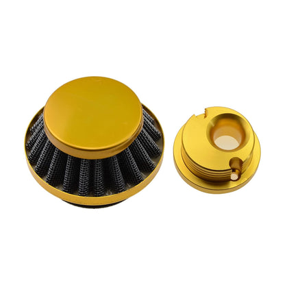 GOOFIT Golden 44mm Air Filter with Aluminum Adapter for 2 Stroke 43cc 47cc 49cc Engine Kids Quad ATV Dirt Pocket Bike Go Kart Big Foot Gas Scooter