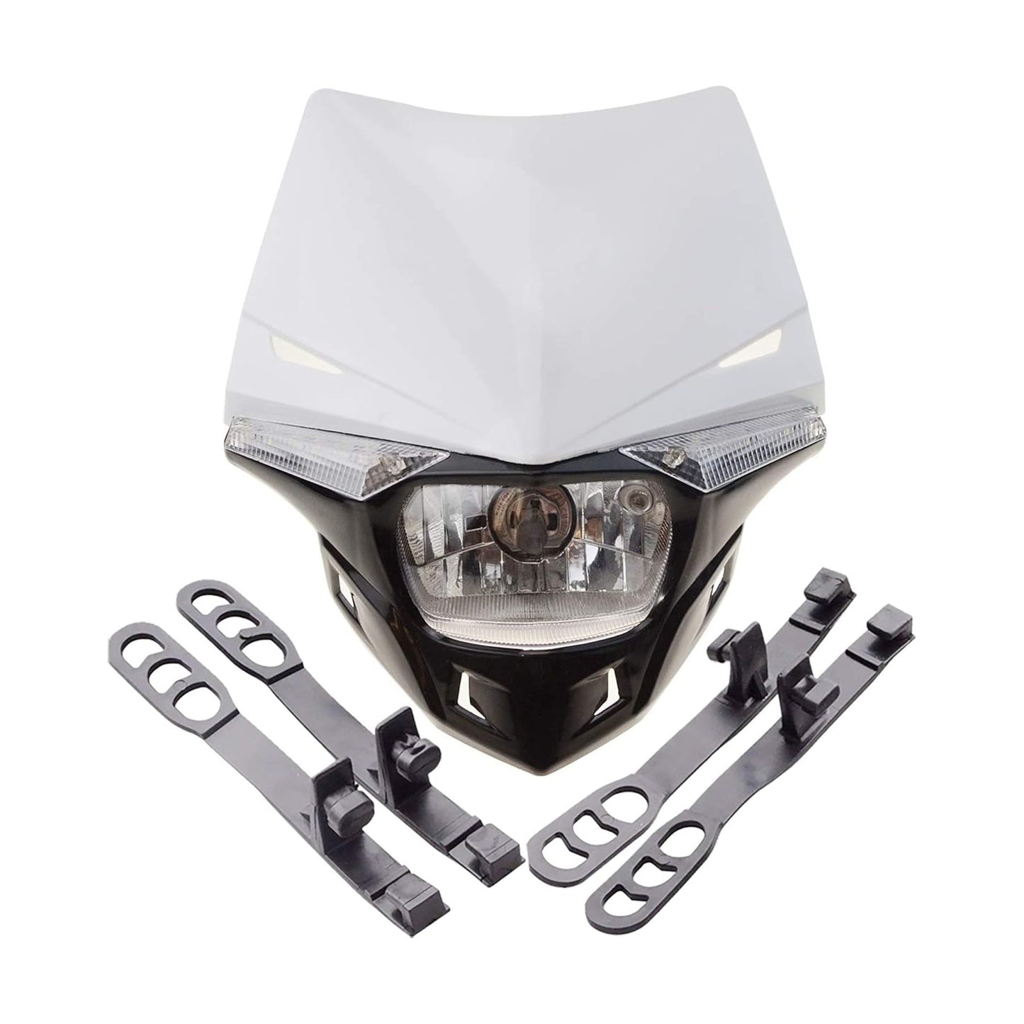 GOOFIT H4 12V 35W Universal Motorcycle Headlight Bulb Halogen Light Replacement for Supermoto ATV Racer Dirt Pit Bike Black