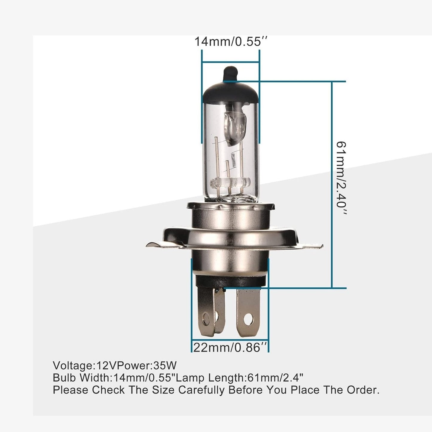 GOOFIT H4 Head Light Bulbs 12v 35w / 35w for Motorcycle Scooter Autobike Go Kart Atvs