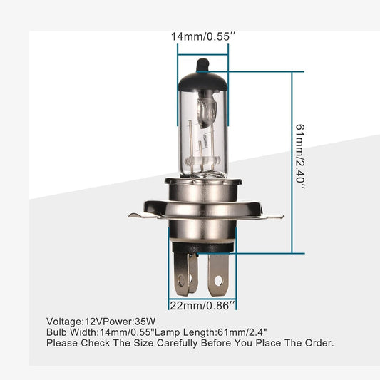 GOOFIT H4 Head Light Bulbs 12v 35w / 35w for Motorcycle Scooter Autobike Go Kart Atvs