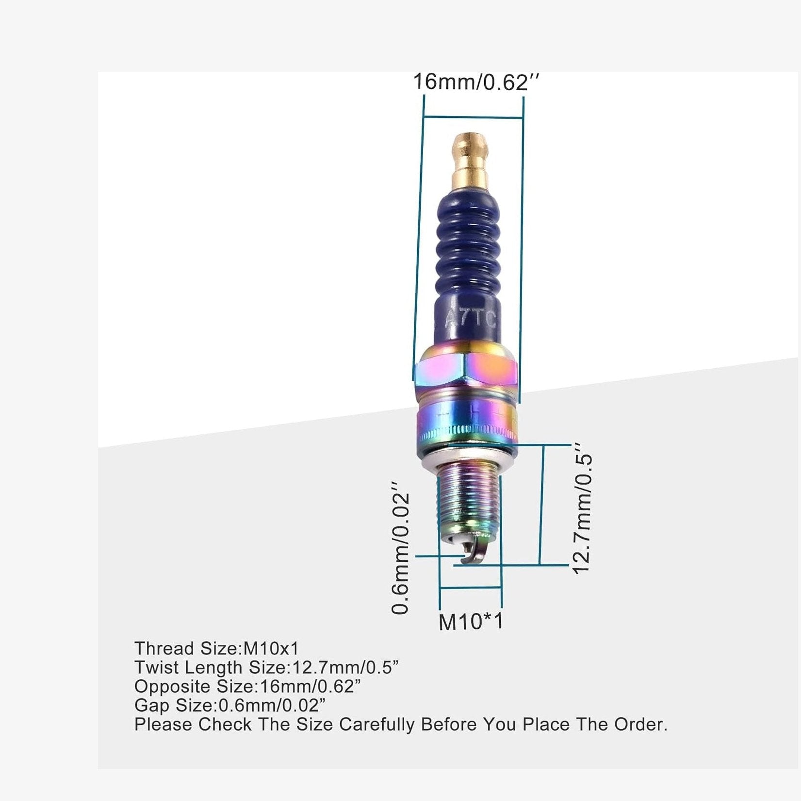 GOOFIT High Performance Motorcycle A7TC Spark Plug 50cc 70cc 90cc 110cc ATV 150 Ignition Plug Moped Go Kart Scooter