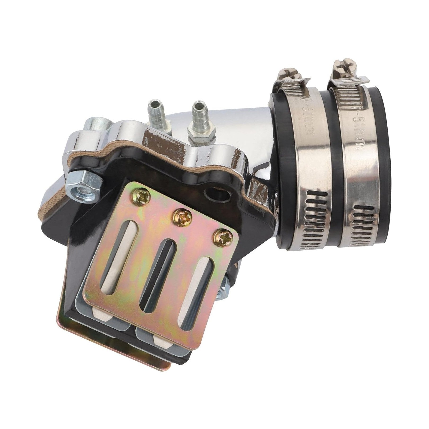 GOOFIT High Performance Racing Intake Manifold with Reed Valves Replacement for 2 Stroke 50cc Jog 1PE40QMB 1E40QMB Minarelli Engine Moped Scooter