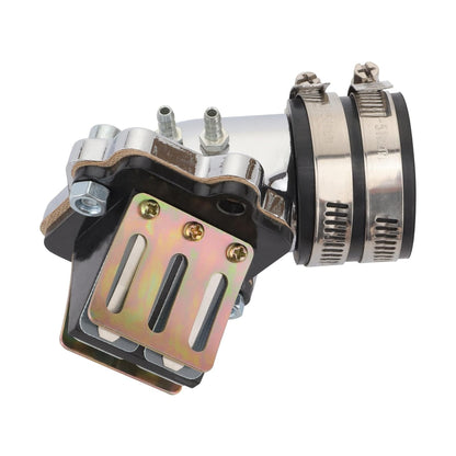 GOOFIT High Performance Racing Intake Manifold with Reed Valves Replacement for 2 Stroke 50cc Jog 1PE40QMB 1E40QMB Minarelli Engine Moped Scooter