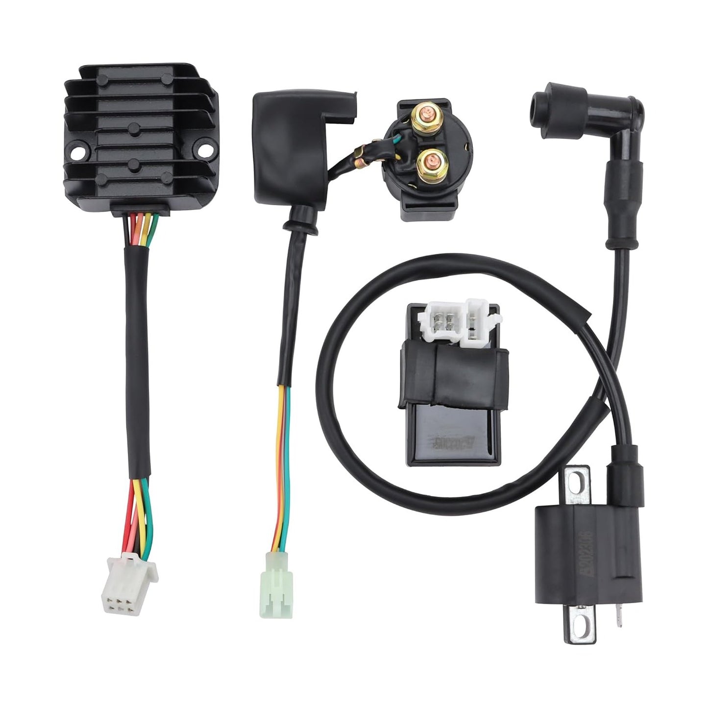 GOOFIT Ignition Coil 6 Pin AC CDI Box 12V Voltage Regulator Rectifier Relay Kit Replacement for CG 125cc 150cc 200cc 250cc Vertical Engine Chinese ATV 4 Wheeler Quad Go Kart