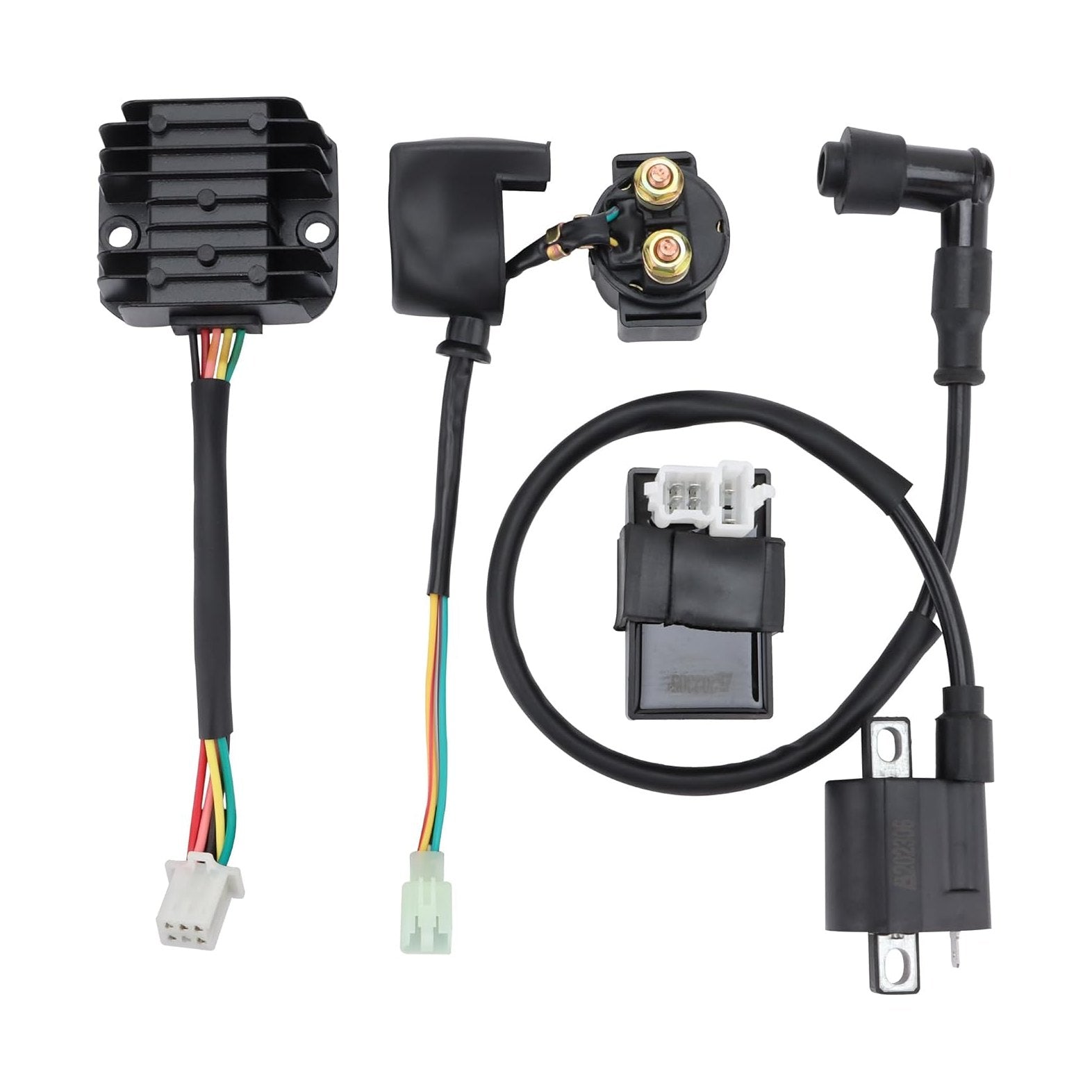GOOFIT Ignition Coil 6 Pin AC CDI Box 12V Voltage Regulator Rectifier Relay Kit Replacement for CG 125cc 150cc 200cc 250cc Vertical Engine Chinese ATV 4 Wheeler Quad Go Kart
