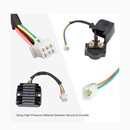 GOOFIT Ignition Coil 6 Pin AC CDI Box 12V Voltage Regulator Rectifier Relay Kit Replacement for CG 125cc 150cc 200cc 250cc Vertical Engine Chinese ATV 4 Wheeler Quad Go Kart