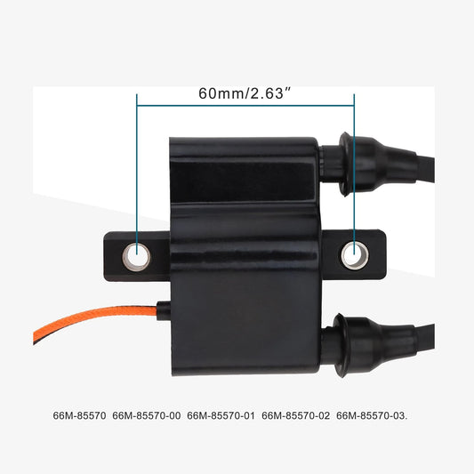 GOOFIT Ignition Coil Assy 66M-85570 66M-85570-00 66M-85570-01 66M-85570-02 66M-85570-03 Replacemnet for Outboard 9.9HP 2005-2006 15HP 1998-2006 20HP MS/LH ES/LR EHS/L ES/LH