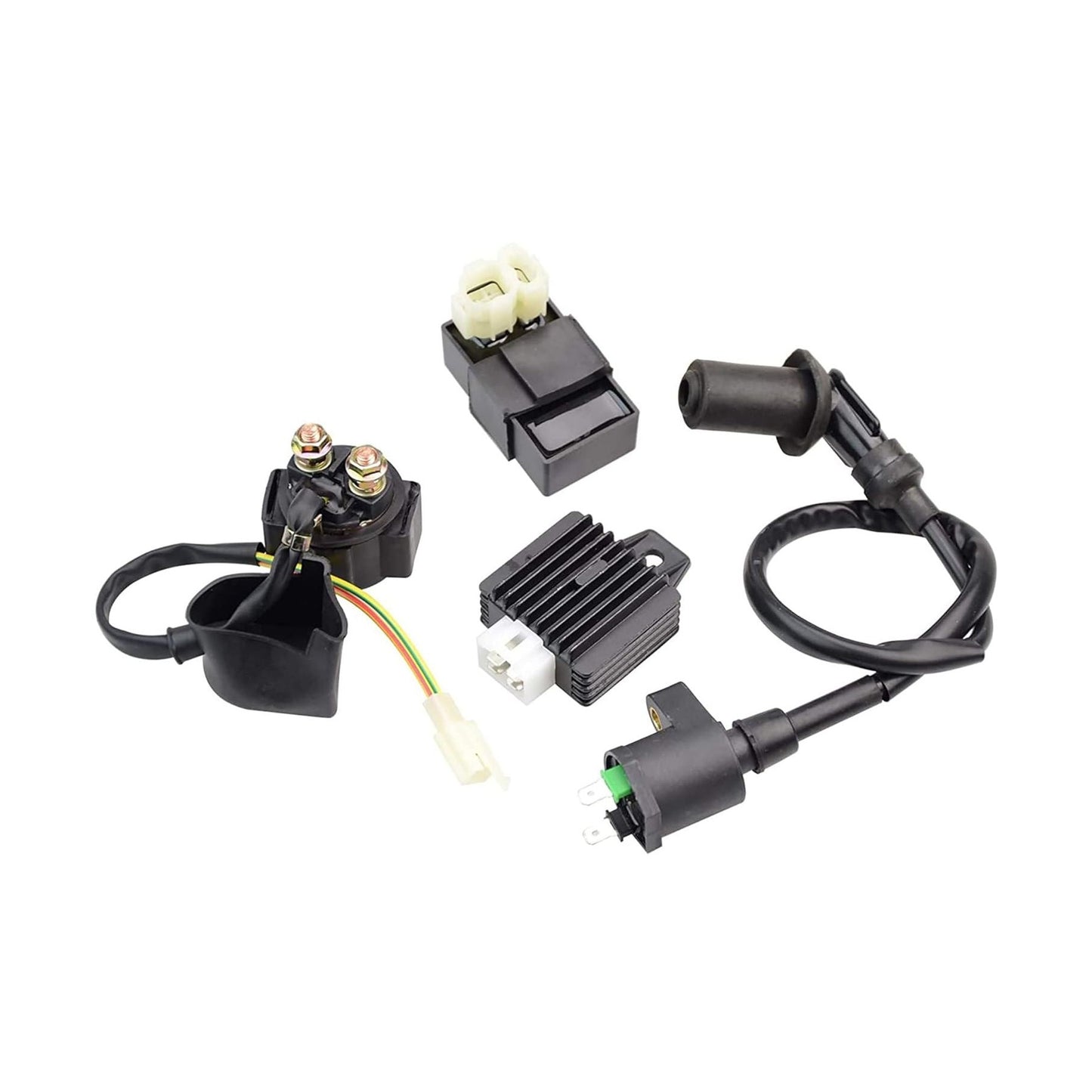 GOOFIT Ignition Coil CDI Solenoid Relay Voltage Regulator kit for GY6 50cc 125cc 150cc Engine ATV Go Kart Dirt Bike Pit Bike Scooter Moped