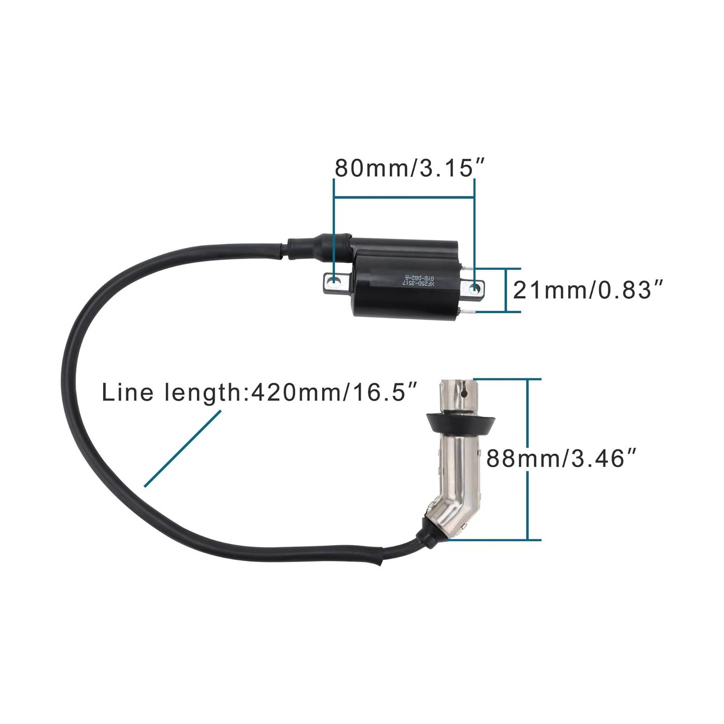 GOOFIT Ignition Coil Replacement for 66 1988-1990 250 2008-2012 XV250 1995-2007 260cc 300cc ATV Motorcycle