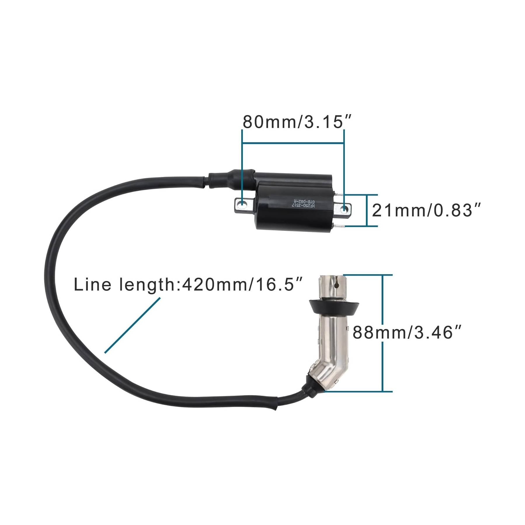 GOOFIT Ignition Coil Replacement for 66 1988-1990 250 2008-2012 XV250 1995-2007 260cc 300cc ATV Motorcycle