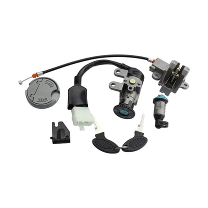 GOOFIT Ignition Switch Key Lock Gas Tank Cap Set Replacement for GY6 49cc 50cc Taotao ATM50-A Roketa MC-08-50 YY50QT-6 Jonway Scooter Moped