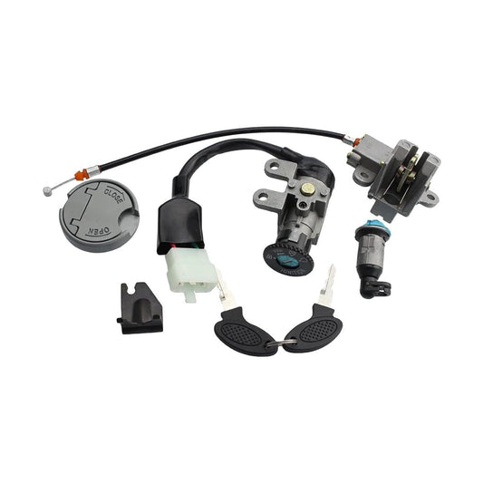GOOFIT Ignition Switch Key Lock Gas Tank Cap Set Replacement for GY6 49cc 50cc Taotao ATM50-A Roketa MC-08-50 YY50QT-6 Jonway Scooter Moped
