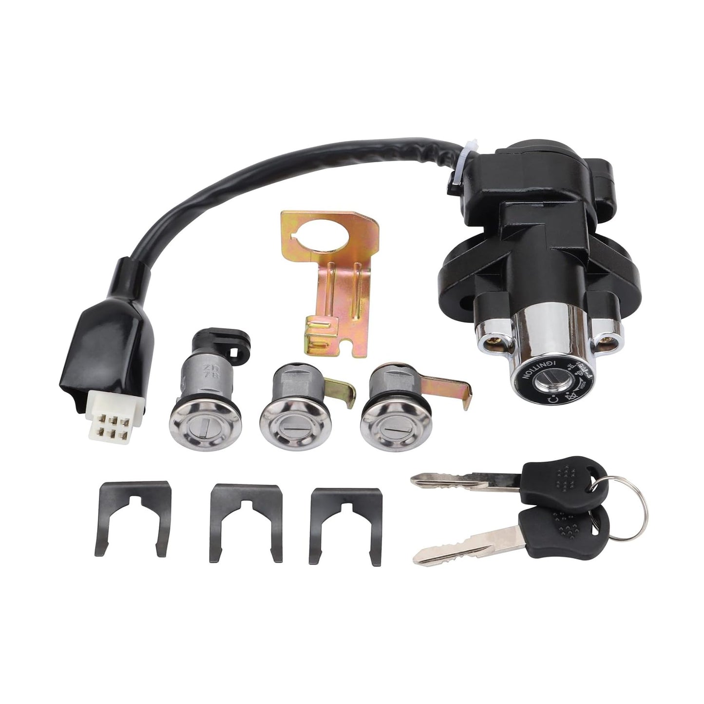 GOOFIT Ignition Switch Key Lock Set for Jonway YY250T 250cc Moped Scooter