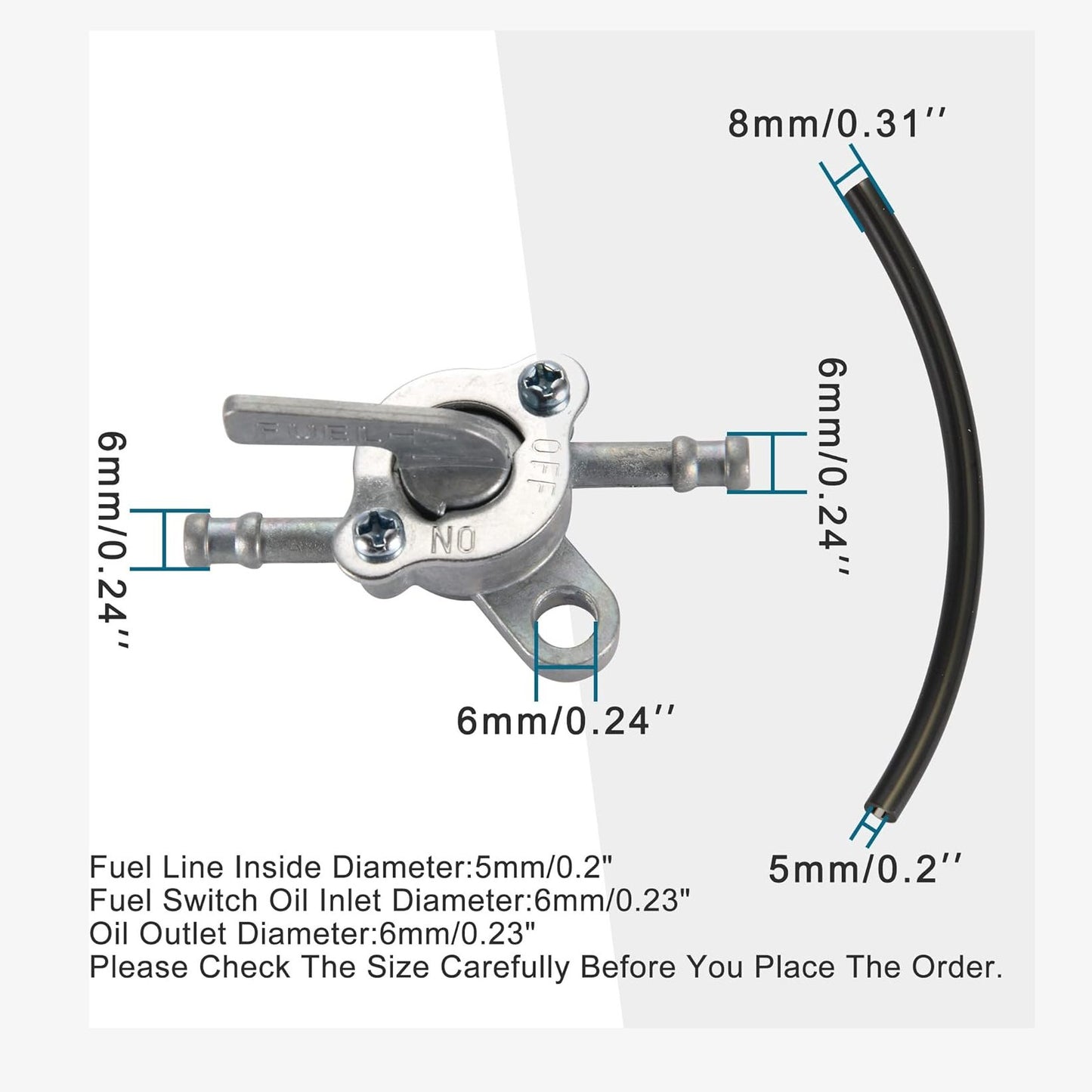 GOOFIT Inline Fuel Hose Oil Filter Petrol Switch for 50cc 110cc 125cc 150cc 250cc ATV Pit Dirt Bike Quad 4 Wheeler Scooter Green