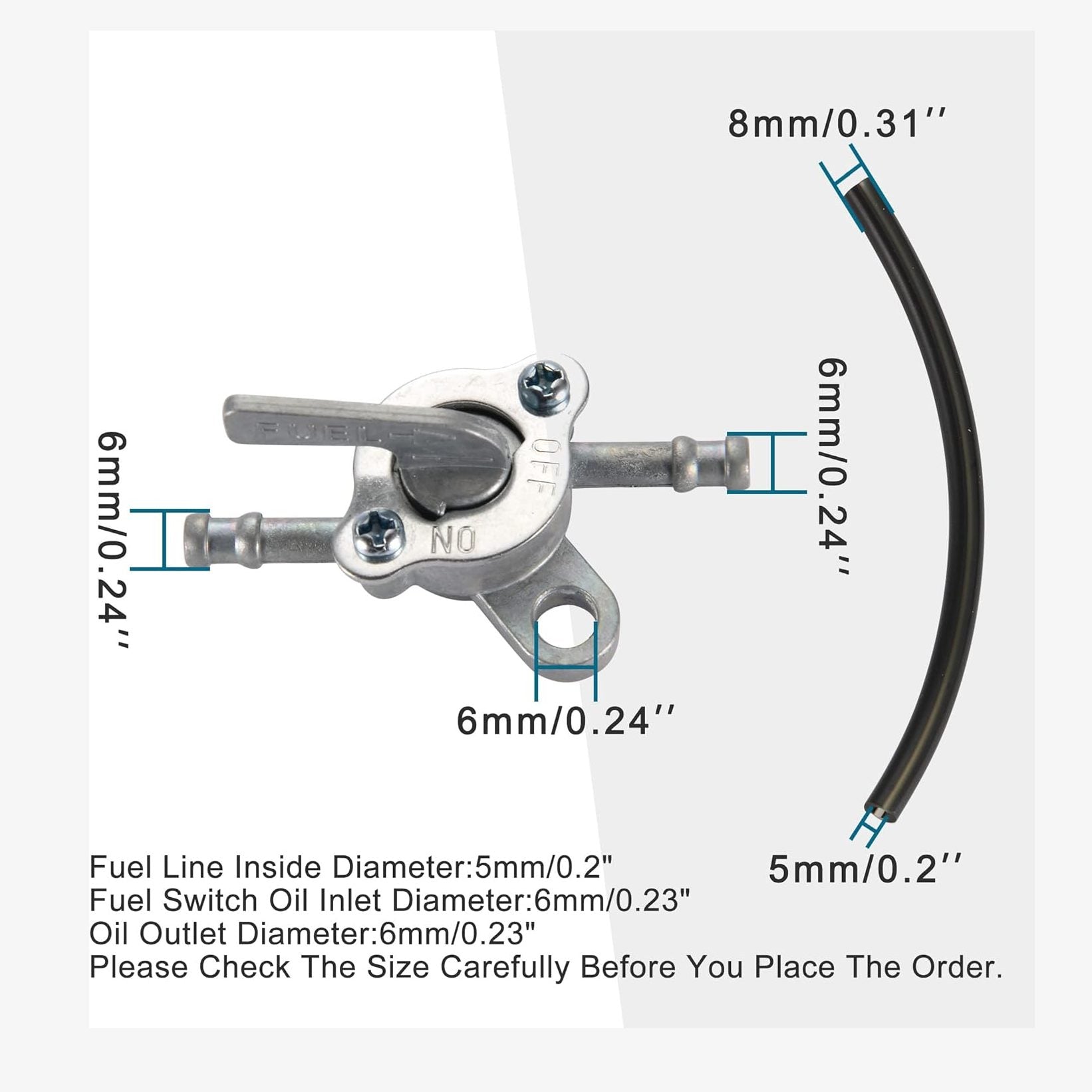 GOOFIT Inline Fuel Hose Oil Filter Petrol Switch for 50cc 110cc 125cc 150cc 250cc ATV Pit Dirt Bike Quad 4 Wheeler Scooter Green