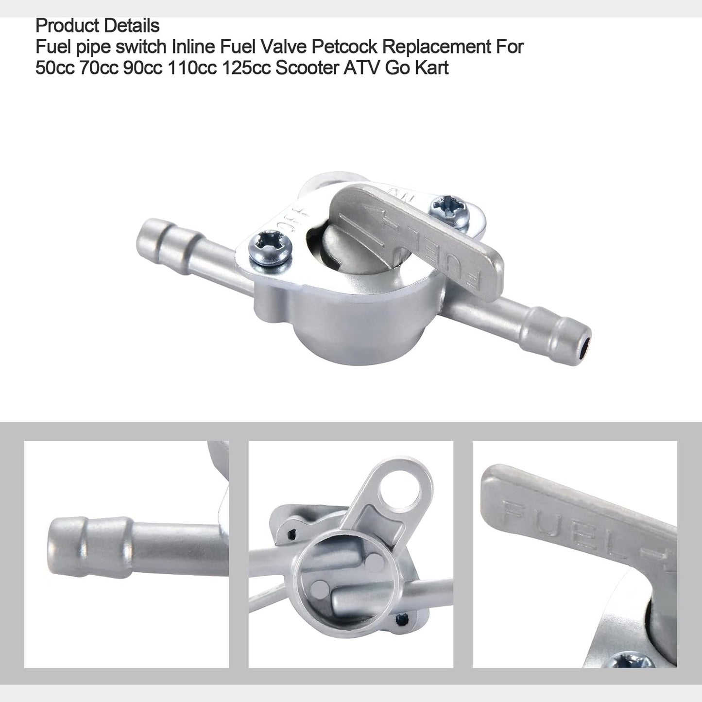GOOFIT Inline Fuel Valve Petcock for 50cc 70cc 90cc 110cc 125cc Scooter ATV Go Kart