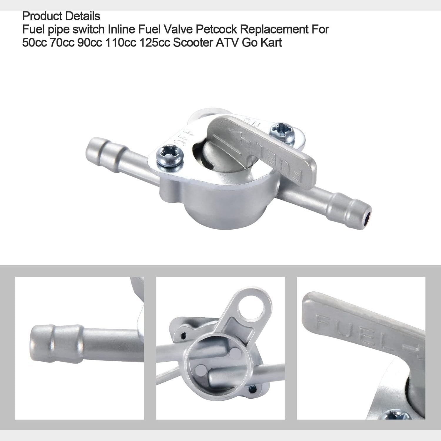 GOOFIT Inline Fuel Valve Petcock for 50cc 70cc 90cc 110cc 125cc Scooter ATV Go Kart