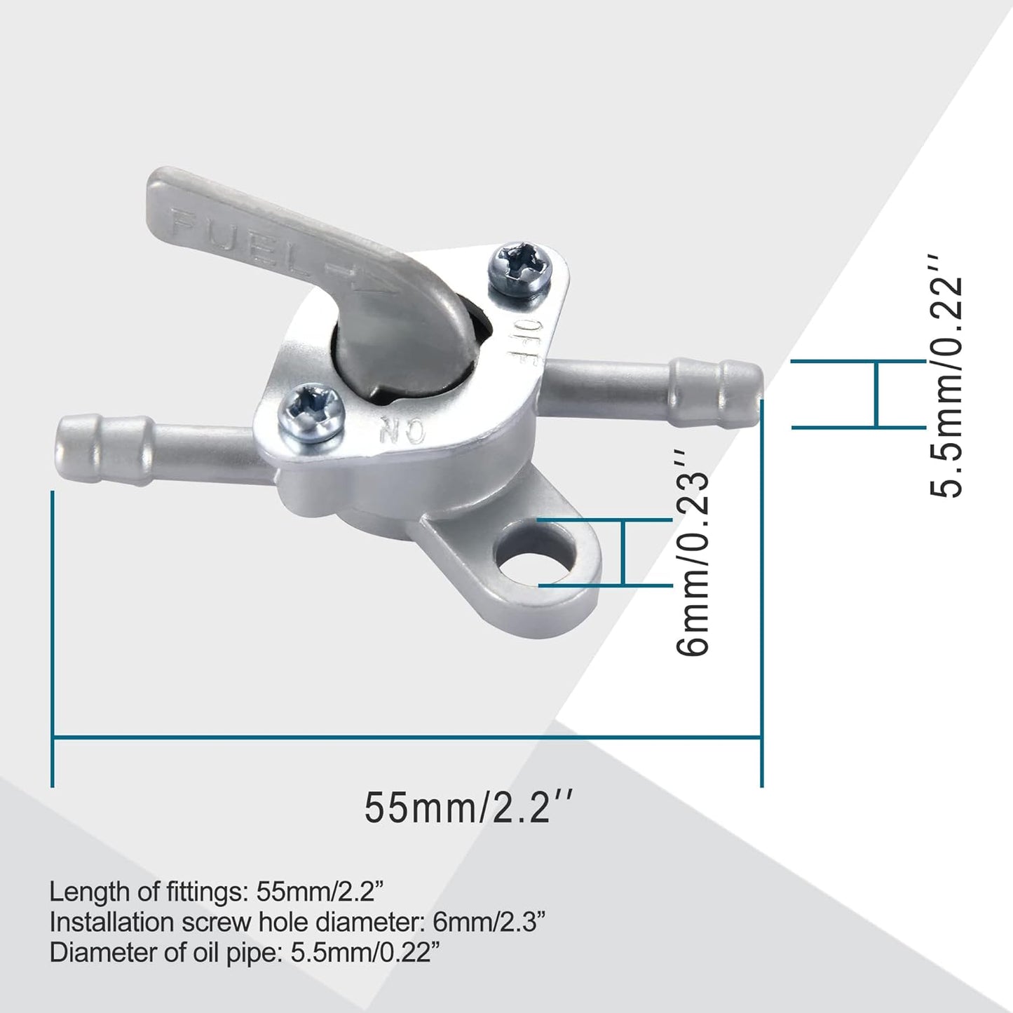 GOOFIT Inline Fuel Valve Petcock for 50cc 70cc 90cc 110cc 125cc Scooter ATV Go Kart