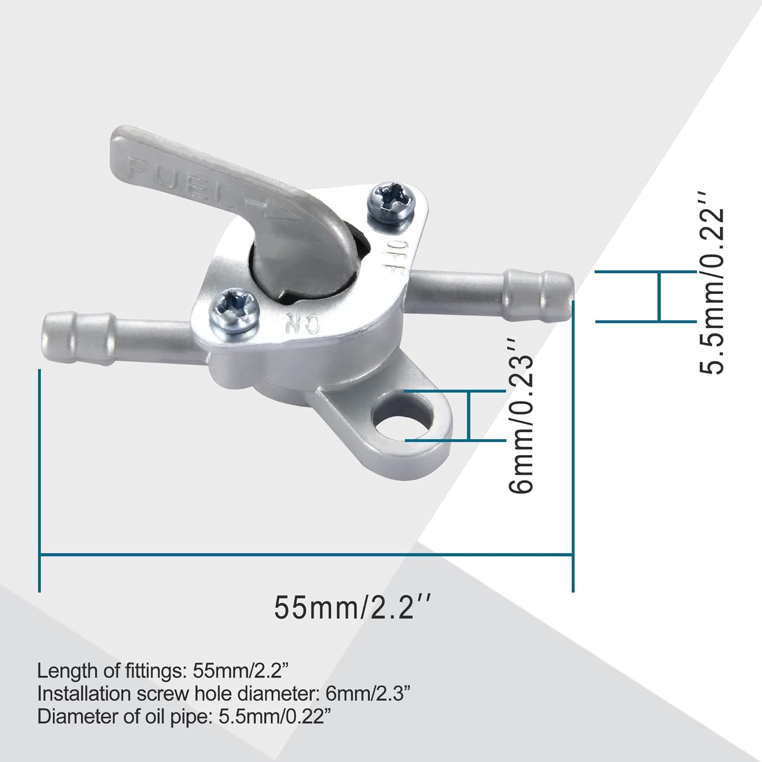 GOOFIT Inline Fuel Valve Petcock for 50cc 70cc 90cc 110cc 125cc Scooter ATV Go Kart