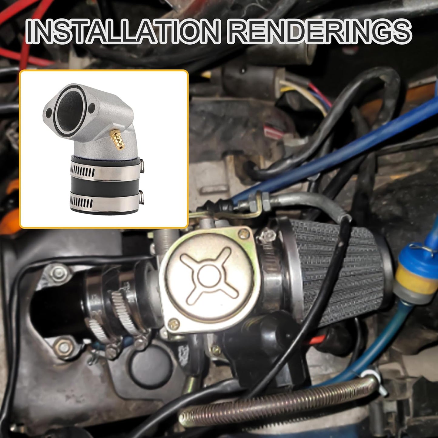 GOOFIT Intake Manifold Boot Replacement for Most GY6 150cc Engine Moped ATV Go Kart Motorcycle