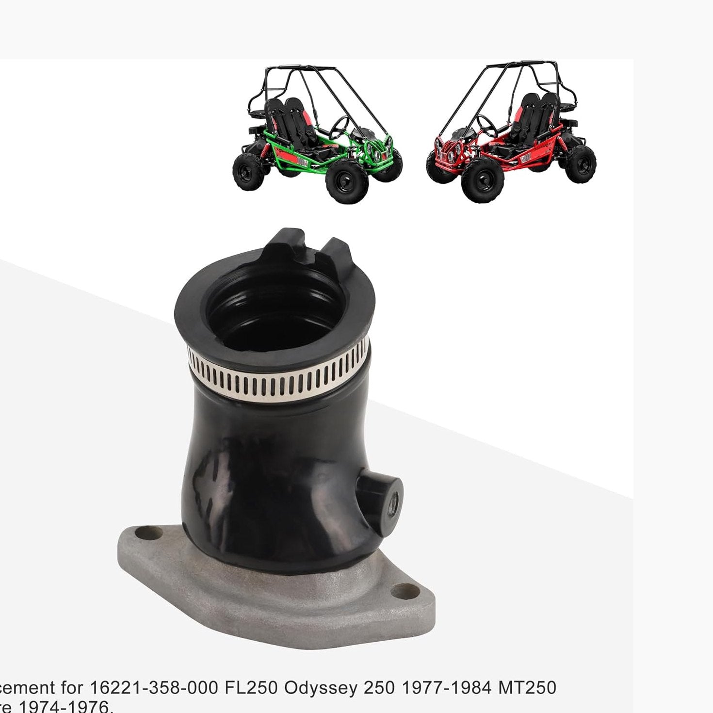 GOOFIT Intake Manifold Pipe Replacement for 16221-358-000 FL250 Odyssey 250 1977-1984 MT250 Elsinore 1974-1976