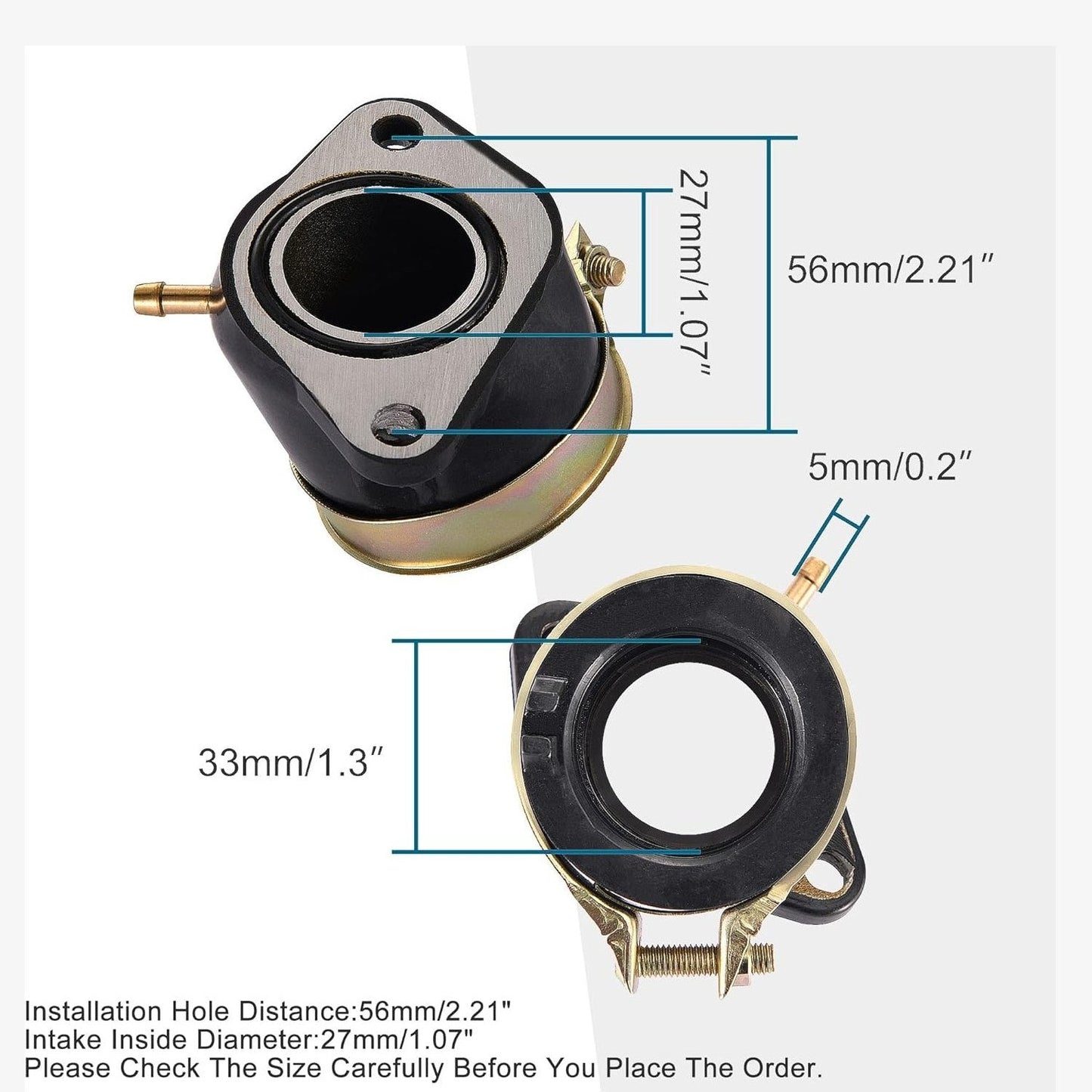 GOOFIT Intake Manifold Pipe with Air-Injection Replacement for CN250 CH250 Water-Cooled 250 ATV Scooter