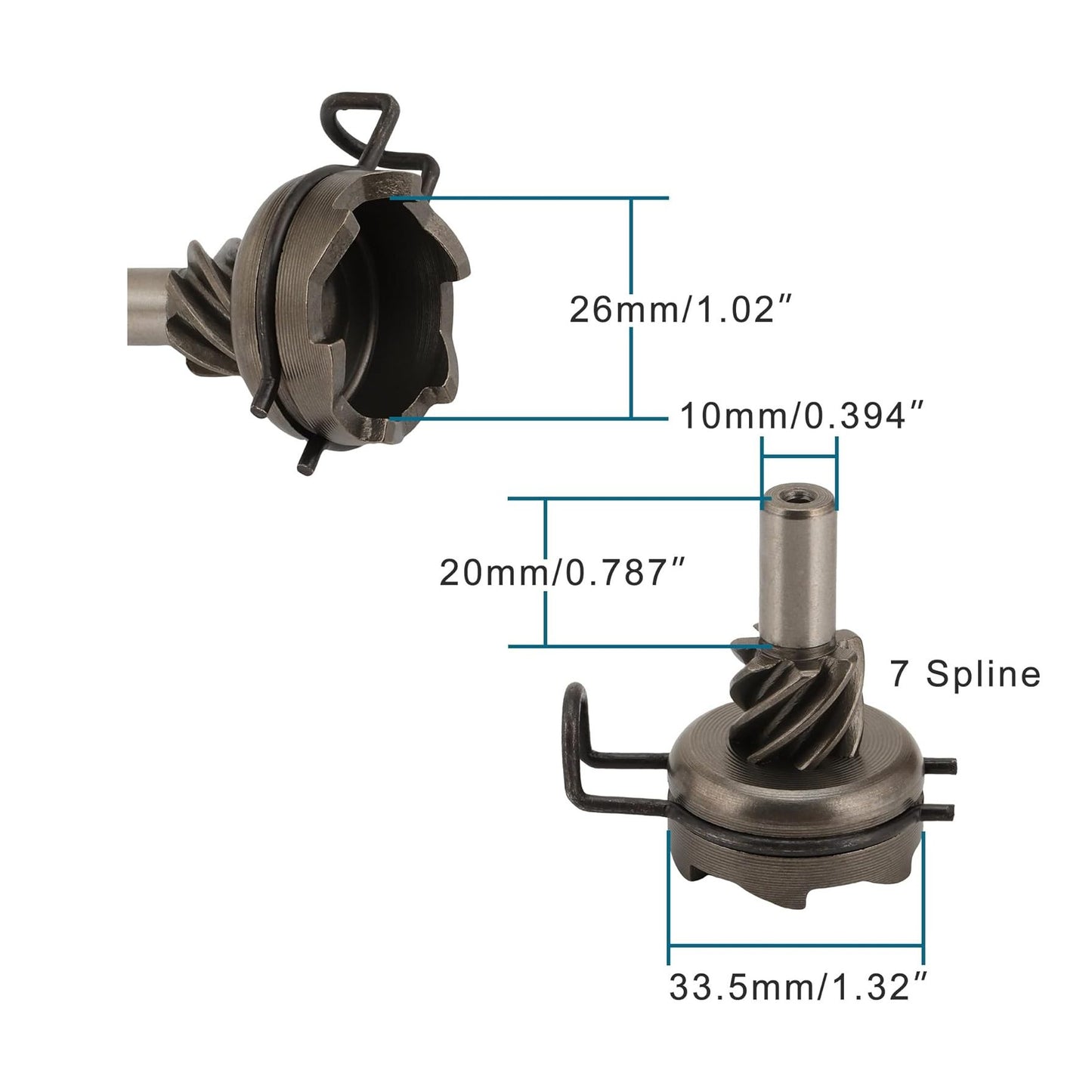 GOOFIT Kick Start Idle Shaft Gear 7 Spline for GY6 49cc 50cc QMB139 Motorcycle Scooter ATVs