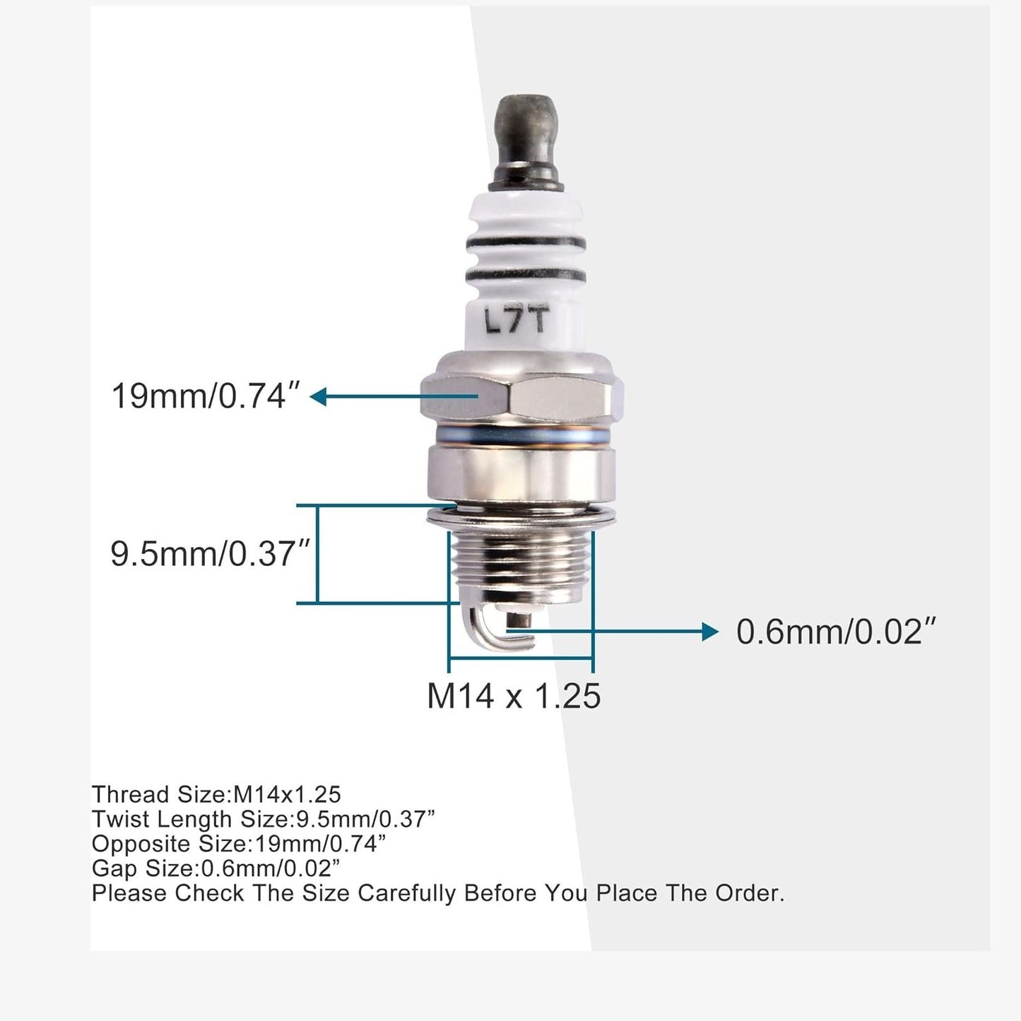 GOOFIT L7T Spark Plug for 2 Stroke 33cc 43cc 47cc 49cc Pocket Bike Mini Chopper