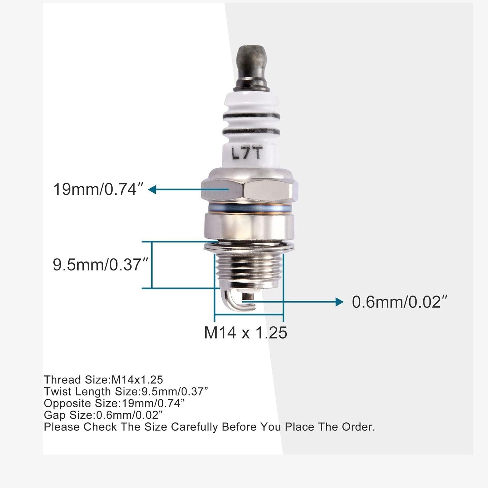 GOOFIT L7T Spark Plug for 2 Stroke 33cc 43cc 47cc 49cc Pocket Bike Mini Chopper