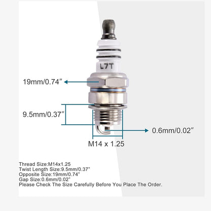 GOOFIT L7T Spark Plug for 2 Stroke 33cc 43cc 47cc 49cc Pocket Bike Mini Chopper