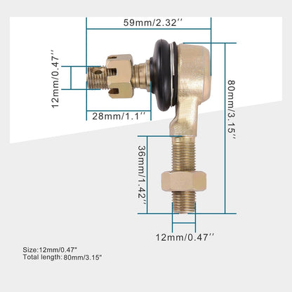 GOOFIT M12-12mm U-Joint Tie Rod Ball Joint Replacement for 150cc 250cc Baja Roketa Go Kart ATV Dune Buggies Clockwise Thread
