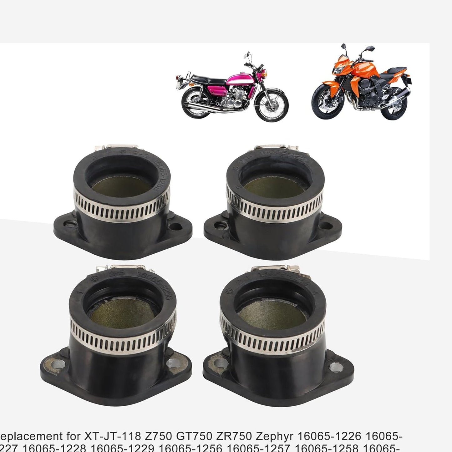 GOOFIT Manifold Intake Pipe Replacement for Z750 GT750 ZR750 Zephyr 16065-1226 1227 1228 1229 1256 1257 1258 1259 92055-1256 Motorcycle