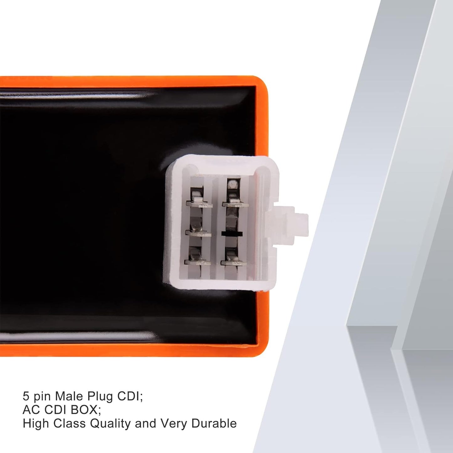 GOOFIT Modified Orange AC 5 pin Male Plug CDI for 50cc 70cc 90cc 110cc 125cc Horizontal Engine Trolley ATV Dirt Bike Dune Buggy