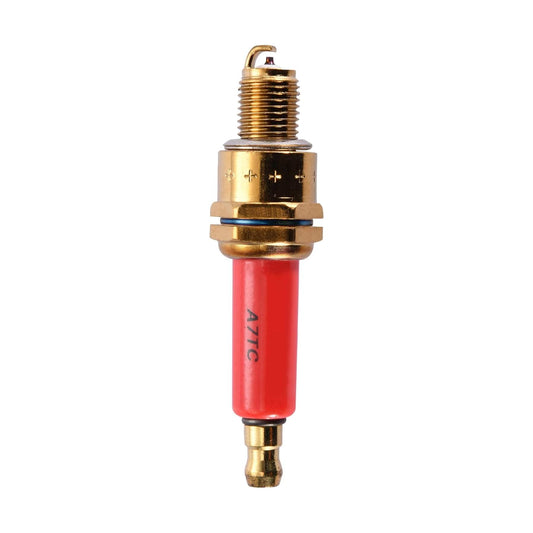 GOOFIT Motorcycle A7TC Spark Plug Red for 50cc 70cc 90cc 110cc 125cc 140cc 150cc QMI157 ATV Motor Scooter Go Kart Dirt Bike Moped Pack of 1